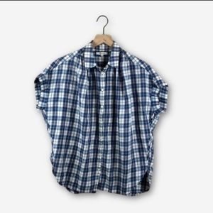 Madewell Central Plaid Open Back Top (S)